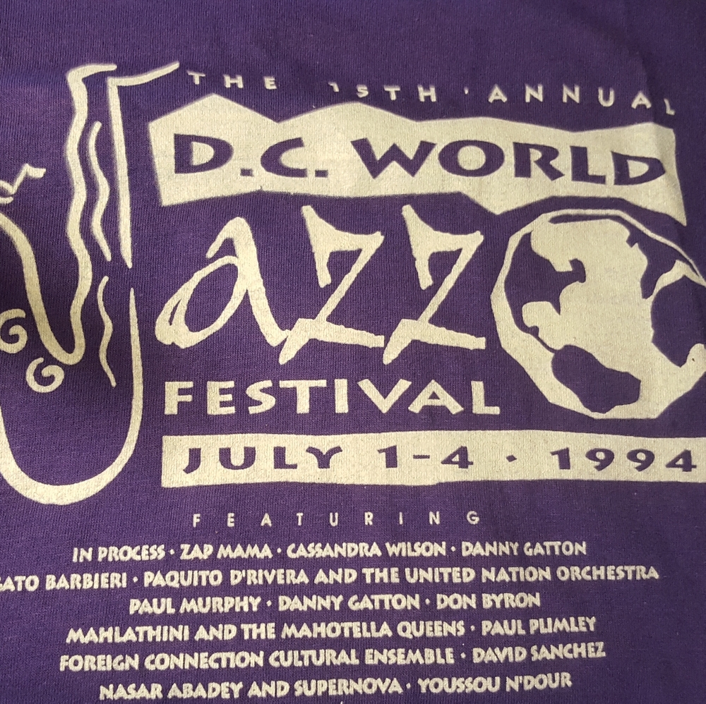 Vtg 1994 dc world jazz festival tshirt sz.xl
